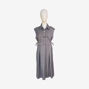 Sleeveless Utility Maxi Dress in Gray